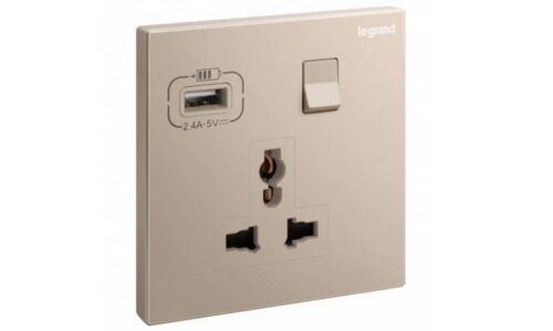 Ổ cắm Legrand, mạng đôi Cat6e màu xám đậm Galion | 282463C3