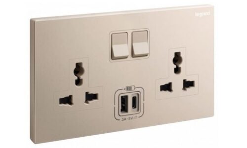 Ổ cắm Legrand, mạng đôi Cat6e màu xám đậm Galion | 282463C3