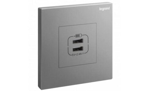 Ổ cắm Legrand, mạng đôi Cat6e màu xám đậm Galion | 282463C3