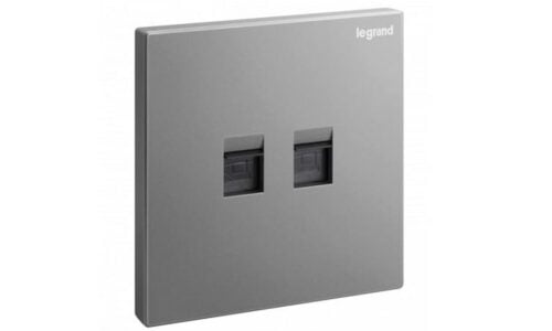 Ổ cắm Legrand, mạng đôi Cat6e màu xám đậm Galion | 282463C3