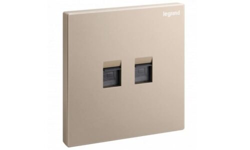 Ổ cắm Legrand, mạng đôi Cat6e màu xám đậm Galion | 282463C3