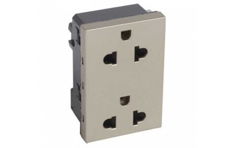 Ổ cắm Legrand, đôi 3 chấu màu champagne Arteor | 570046 Ổ cắm Legrand, đôi 3 chấu màu champagne Arteor | 570046