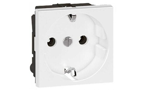Ổ cắm đơn 2 chấu Legrand, màu trắng Arteor | 572104 Ổ cắm đơn 2 chấu Legrand, màu trắng Arteor | 572104