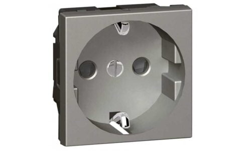 Ổ cắm Legrand, đơn 3 chấu, màu xám Arteor | 572616