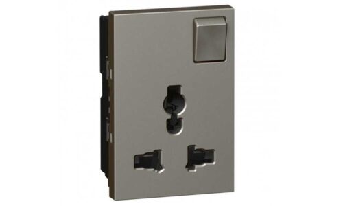 Ổ cắm Legrand, đơn 3 chấu, màu xám Arteor | 572616