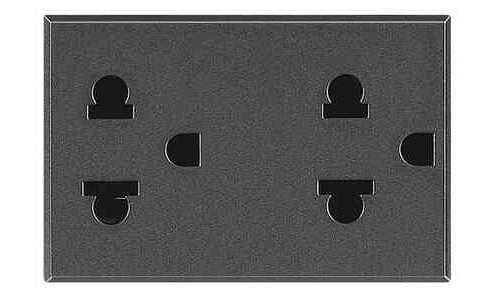 Ổ cắm Legrand, đôi 3 chấu màu xám đậm Axolute Bticino | HS4185 Ổ cắm Legrand, đôi 3 chấu màu xám đậm Axolute Bticino | HS4185